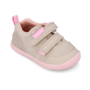 Biomecanics Pantofi barefoot fete 262190-F884 Beige Y Rosa încălțăminte primii pasi bigstep