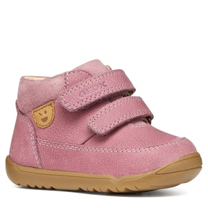 Pantofi fete Geox Macchia Girl Dk Pink Velur - B664PD/03322/C8006 - față