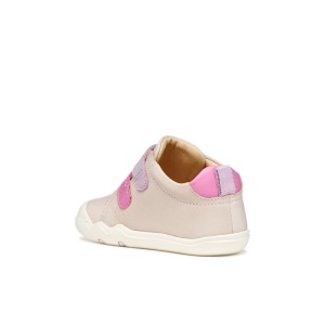 Geox Pantofi fete Steppieup Girl Ivory Dk Pink B4663A-000CL-C1698 incaltaminte primii pasi bigstep