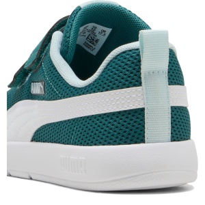 Pantofi sport băieți Courtflex V3 Mesh PS Emerald Ice-Puma White — detaliu călcâi