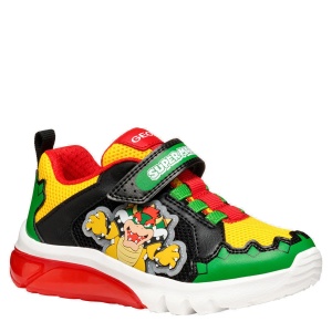 Pantofi sport băieți Geox Ciberdron Boy Green Red - vedere în perspectivă - J55LBE/01454/C3221