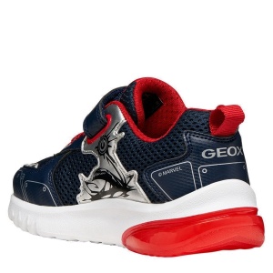 Pantofi sport băieți Geox Ciberdron Boy Navy Red — vedere din spate