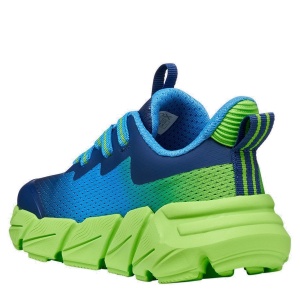 Pantofi sport băieți Geox Flexyper Fast Boy Lt Blue Lime — vedere din spate