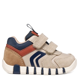Pantofi sport băieți Geox Iupidoo Boy Lt Taupe/Orange