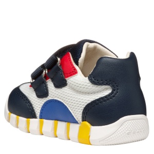 Pantofi sport băieți Geox Iupidoo Boy White Navy — vedere din spate