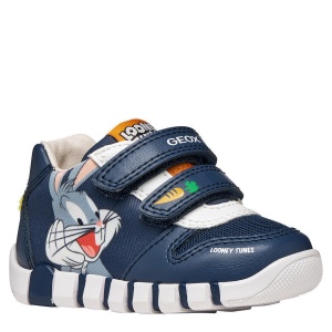 Pantofi sport băieți Geox Iupidoo Looney Tunes Boy Lt Navy — vedere în perspectivă
