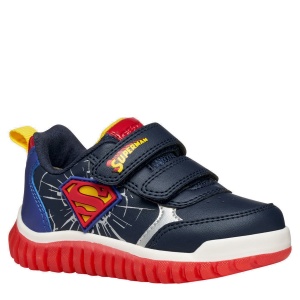 Pantofi sport băieți Geox Lightyloo Superman Navy Royal — vedere în perspectivă