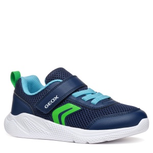 Pantofi sport băieți Geox Sprintye Boy Navy Light Green — vedere în perspectivă
