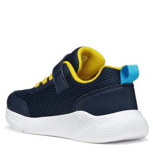 Pantofi sport băieți Geox Sprintye Navy Yellow - vedere din spate - J36GBA/01454/C0657