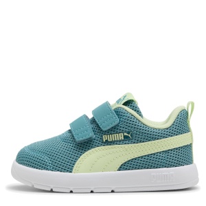 Pantofi sport băieți Puma Courtflex V3 Mesh Inf Baltic Sea Blue-Apple — vedere laterală