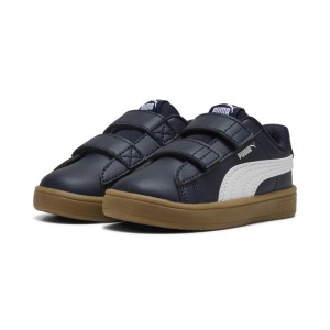 Pantofi sport baieti Puma Rickie Classic V Inf New Navy 394254-21, culoare bleumarin, inchidere dubla cu scai, talpa maro