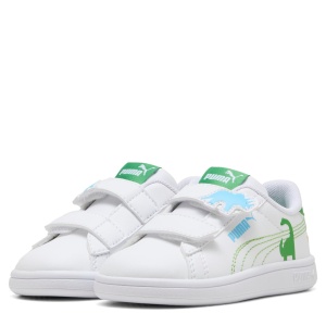 Pantofi sport băieți Puma Smash 3.0 Dino White Green