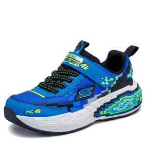 Pantofi sport băieți Skechers Mega Craft 4K Blue — vedere laterală detaliată