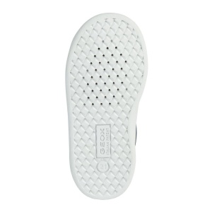 Pantofi sport Geox pentru baieti, nuanță bluemarin, două benzi velcro pentru închidere, perforații laterale pentru respirabilitate, talpă albă flexibilăsi interior din material textil.