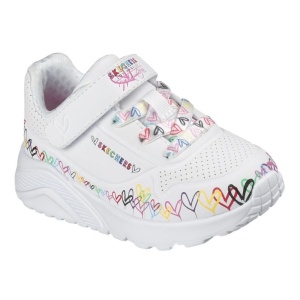 Skechers Pantofi sport fete 314091N/WMLT Uno Lite Heart Craze White Multi N incaltaminte copii bigstep