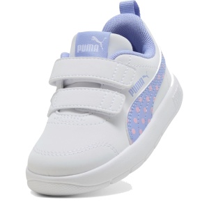 Pantofi sport fete Courtflex V3 Dotty V Inf PUMA White Lavender-Pink — vedere în perspectivă