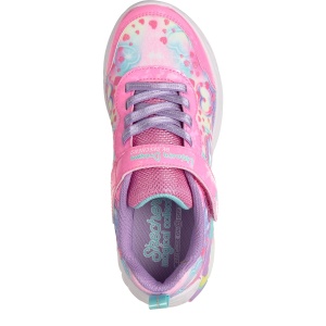 Pantofi sport fete cu luminițe Skechers Heart Sparkles Pink — vedere de sus