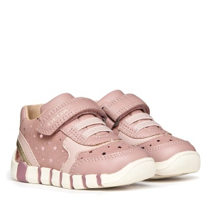 Pantofi sport fete Geox Iupidoo Girl Antique Rose/Platinu - B5658B/0DHBC/C8A2U - perechea