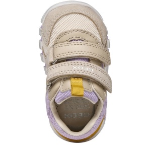 Pantofi sport fete Geox Iupidoo Girl Beige Lilac — vedere de sus