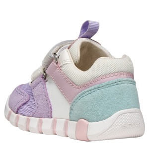 Pantofi sport fete Geox Iupidoo Girl Lavender White — vedere din spate