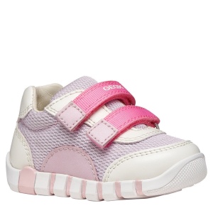 Pantofi sport fete Geox Iupidoo Girl White Lilac — vedere în perspectivă