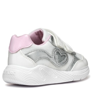 Pantofi sport fete Geox Sprintye Girl White Silver — vedere din față