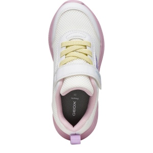 Pantofi sport fete Geox Sprintye White Pink — vedere de sus