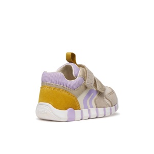 Geox Pantofi sport fete Iupidoo Girl Beige Lilac încălțăminte primii pasi bigstep
