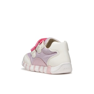 Geox Pantofi sport fete Iupidoo Girl White Lilac B3558A-01454-C0761 potriviti pentru primii pasi