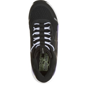 Pantofi sport fete Skechers Glide Step Vista Lane Black Purple — vedere de sus