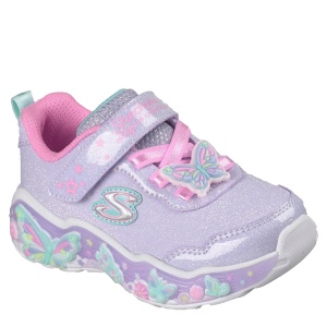 Pantofi sport fete Skechers S Lights-Lil Butterfly Bliss Lila — vedere în perspectivă