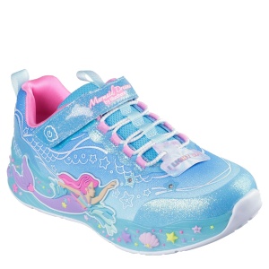 Pantofi sport fete Skechers S-Lights Mermaid Dreams Blue — vedere în perspectivă