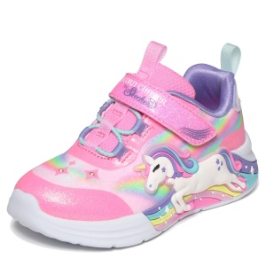 Pantofi sport fete Skechers S-Lights Unicorn Chaser Pink Multi mărimi 21-26 — vedere laterală detaliată