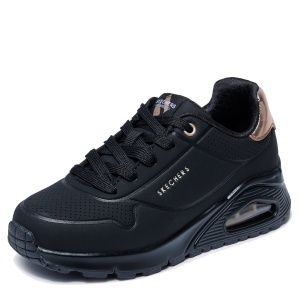 Pantofi sport fete Skechers Uno Gen1 Shimmer Away Black — vedere laterală detaliată