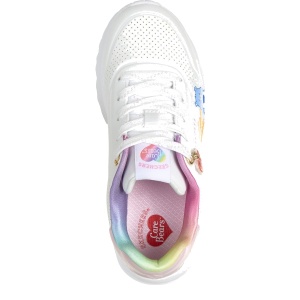 Pantofi sport fete Skechers Uno Lite Alb — vedere de sus