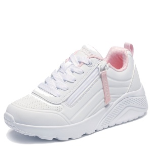 Pantofi sport fete Skechers Uno Lite Easy Zip White — vedere laterală detaliată