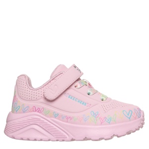 Pantofi sport fete Skechers Uno Lite Heart Craze Pink Multi