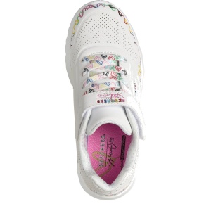 Pantofi sport fete Skechers Uno Lite Heart Craze White Multi mărimi 27-36 — vedere de sus
