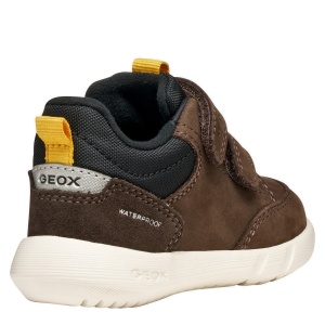Pantofi sport Geox impermeabili Hyroo Brown Cotton Black — vedere din față