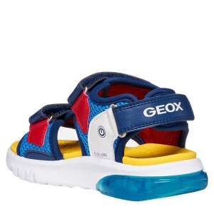 Sandale băieți Geox Sandal Ciberdron B Lt Blue Red — vedere din spate