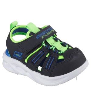 Sandale băieți Skechers Sola Glow Sandal Black Lime - Img 2