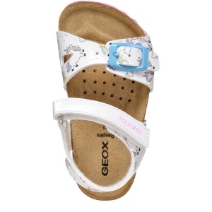 Sandale fete Geox Chalki Girl White — vedere de sus