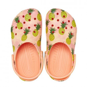 Sandale plaja fete Classic Crocs Pool Party Clog K Papaya - Img 5