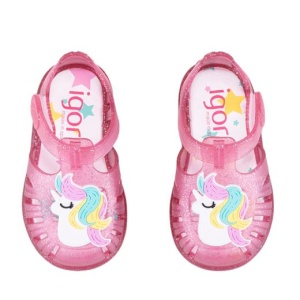 Igor Sandale plaja Fete Tobby Gloss Unicornio Fucsia Glitter incaltaminte copii bigstep