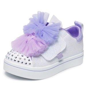 Teniși fete Skechers TwiLites 2.0 Tutu Cute Silver - vedere laterală detaliată - 314389N/WLV