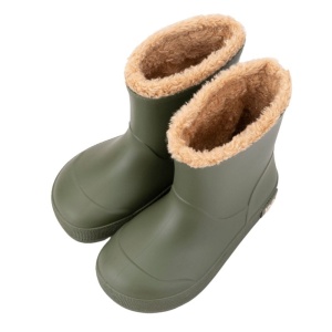 Cizme cauciuc imblanite barefoot baieti Yogi Borreguito Kaki - Img 3