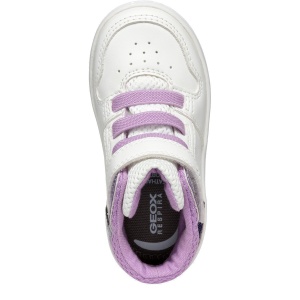 Ghete fete Geox Eclyper Girl White Lavender - vedere de sus - B465MA/0BCKC/C1030