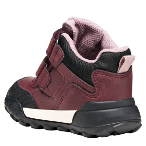 Ghete impermeabile fete Geox Trekkyup Girl B Abx Burgundy Rose — vedere din spate