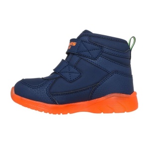 Skechers Ghete baieti Water Repelent Illumi Brights Splash Beams Navy Orange N incaltaminte copii bigstep