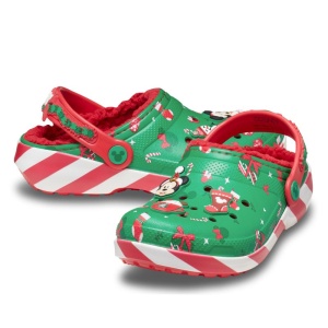 Papuci slapi Crocs Classic Mickey X-Mass Lined Clog incaltaminte copii bigstep